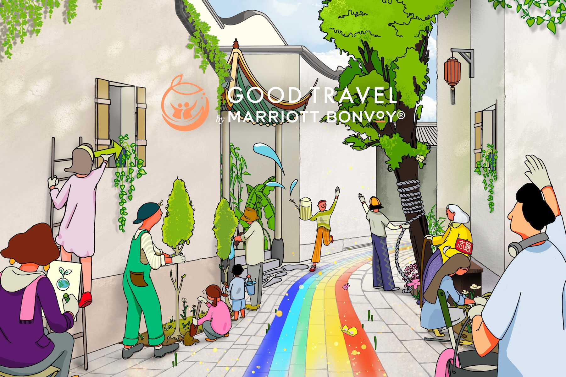 Marriott Bonvoy Good Travel KV Illustration